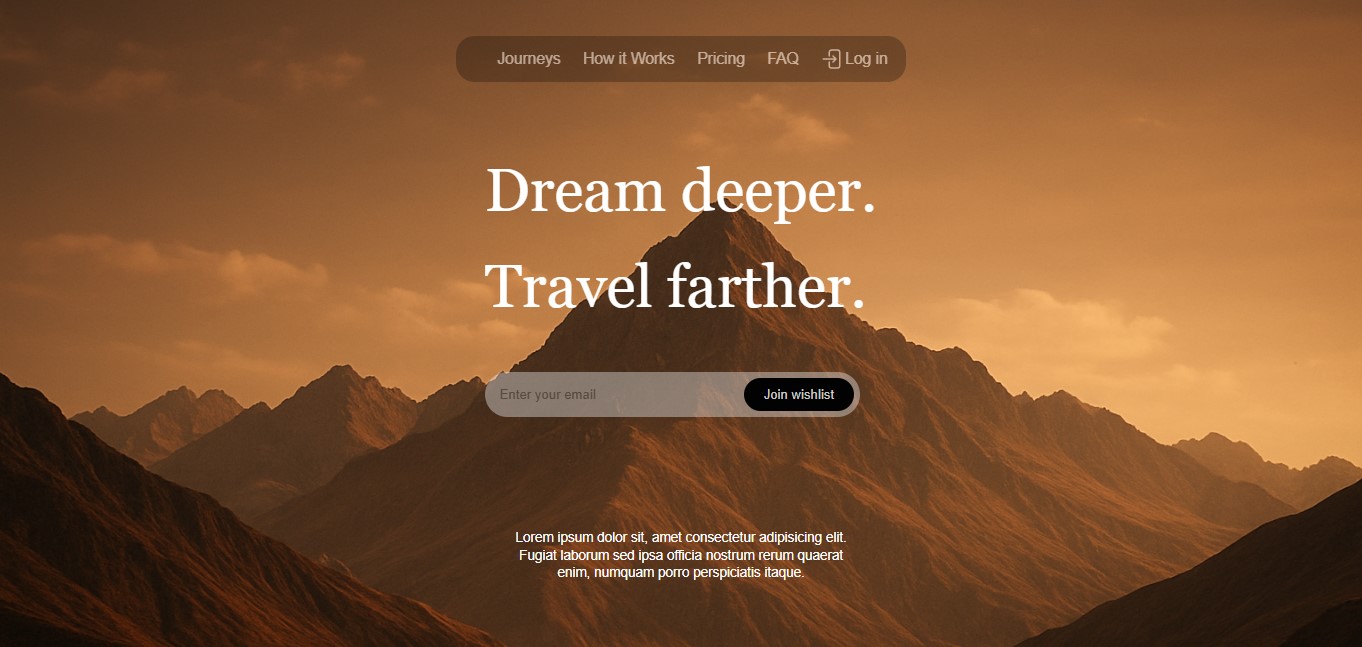 a motivational landing page picture